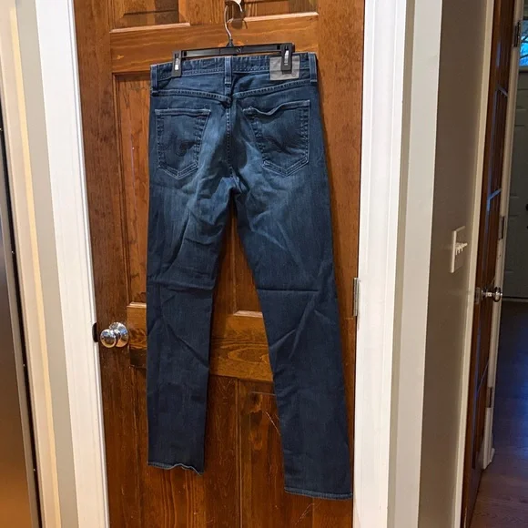 AG Adriano Goldschmied Men's Straight Jeans - Dark Blue - Picture 2 of 5